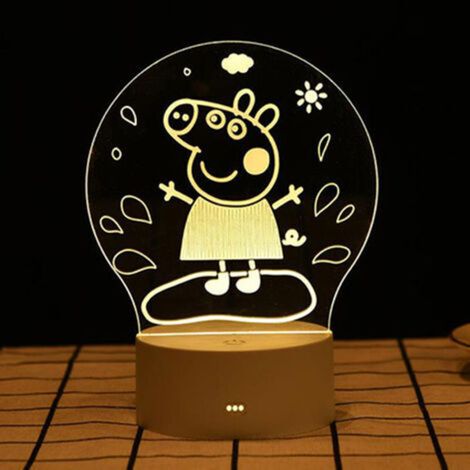 3D LED night light USB  tactile bedside lamp bureau 3 Colors change touch remote control desk lamp movie fans room decor kids night story lighting--Bisounours
