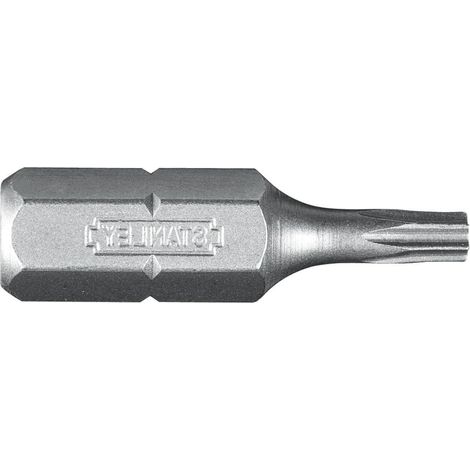 Stanley T20 Torx Screwdriver Bit (1/4 Inch Drive, 25 mm Length, Hexagonal Tip)