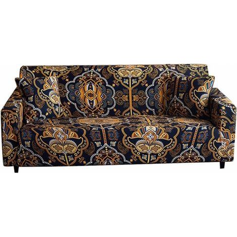 1 stretch sofa cover - Printed sofa cover, non-slip stretch sofa cover, three-seater sofa 190-230. (1/5)