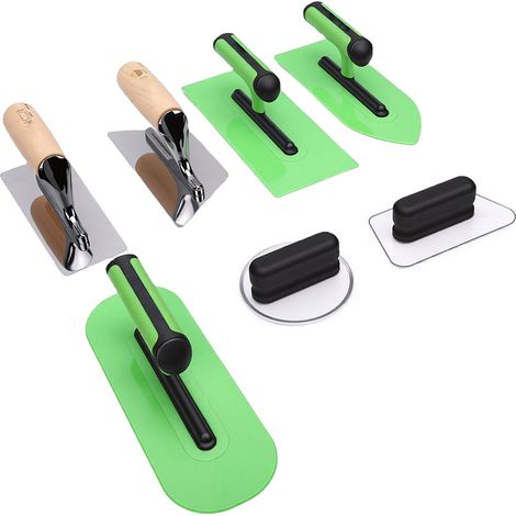 Ensemble de truelle de finition de plâtre vénitien, outils de plâtre de peinture murale en acier inoxydable poli (1/5)