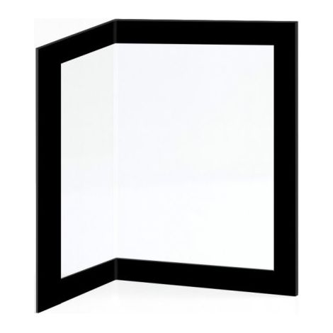Vitre Wanders BLACK DIAMOND - Verre Pliée Sérigraphié pour poêle à bois - (448 + 448) x 535 mm (L1 + L2) x H1 - 4 mm (1/3)