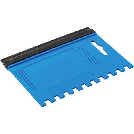 1 - Étaleur - Raclette - Outil 2-en-1 pour colle et coulis - Pose de carrelage - Inox - 9x1x13 cm