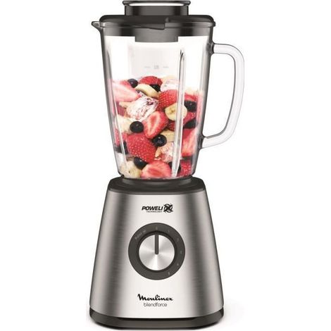 MOULINEX LM439D10 Blendforce 2 Blender base métal - 800 W - Lames inox - 5 vitesses - Bol verre 1,75 L - Résiste aux chocs (1/5)