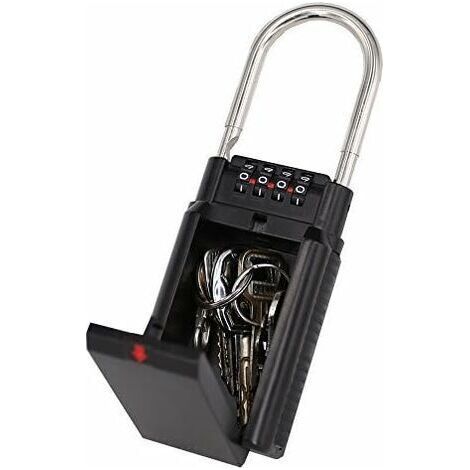 Boîte à clés à code 4 chiffres – Capacité jusqu'à 6 clés – Alliage de zinc anti-rouille et étanche – Rangement sécurisé pour clés (1/5)