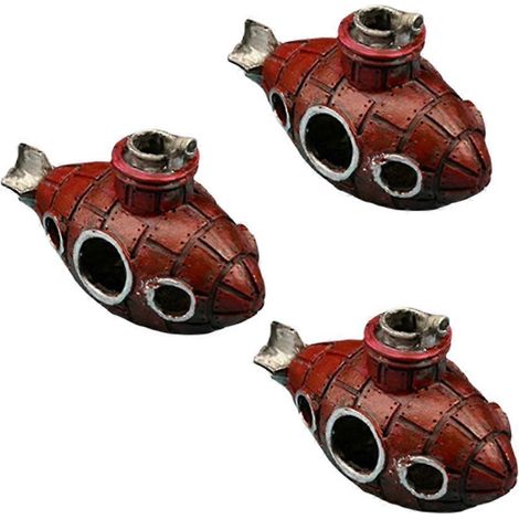Ornements de sous-marins en résine, abris pour poissons et crevettes, accessoires d'aménagement paysager, adaptés à la décoration d'aquariums. (1/5)