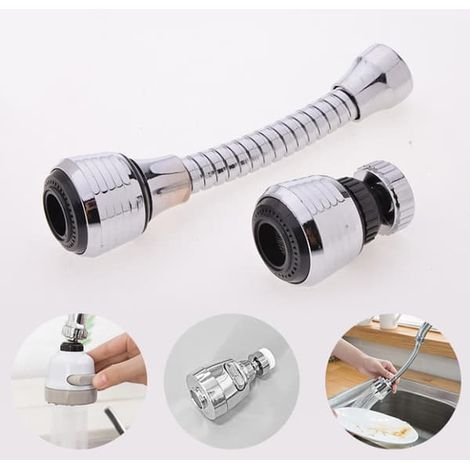 Aérateur de robinet rotatif à 360°, économiseur d'eau pour évier (eau froide et chaude), court et long. (1/4)