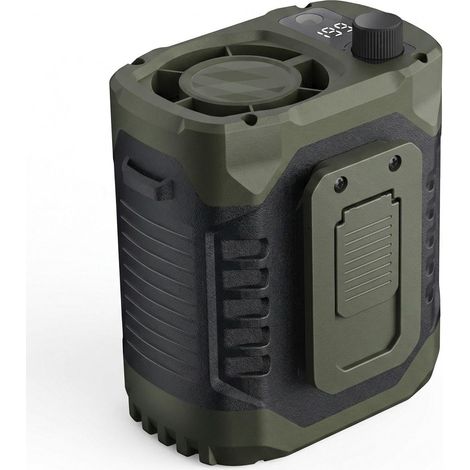 Portable, adjustable, and versatile fan with a cord, ideal for gardening, fishing, and climbing. Perfect for green. (1/5)