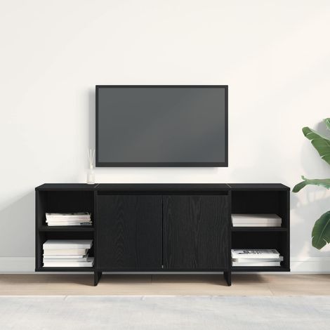 TV-Schränk 130 x 35 x 50 cm Schwarze Eiche Holzwerkstoff (1/5)