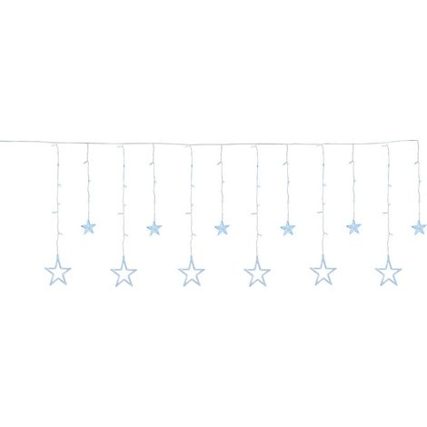 Lichterkette MagicHome Weihnachts Vorhang, 138x LED kaltweiß, mit Sternen, 230V, 8 Funktionen, Beleuchtung, L-220x60/90 cm (1/3)