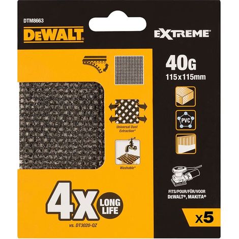 Lot 5 Feuilles Abrasives 1/4 Dewalt Ponçage Intensif Gros Grain Pour Dewalt - Générique (1/3)