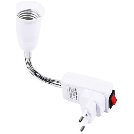 DEESSE SHOP-Flexible E27 Base lampe à LED porte-ampoule adaptateur convertisseur de prise interrupteur marche/arrêt prise ue (1/4)