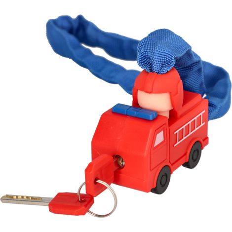 Fischer Kinderschloss Fahrrad Feuerwehr CK65/28 65 cm x Ø 3,8 mm rot/blau (1/2)