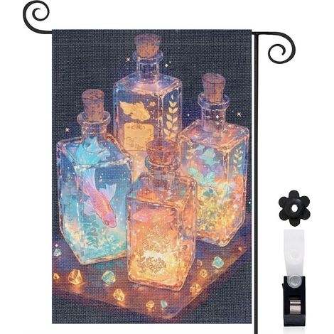 Drapeau de jardin vertical décoration extérieure toile lavable double face 30 x 45 cm pour entrée maison (1/5)