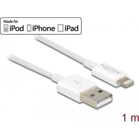 Delock 83000 - 1 m - USB A - USB 2.0 - Weiß