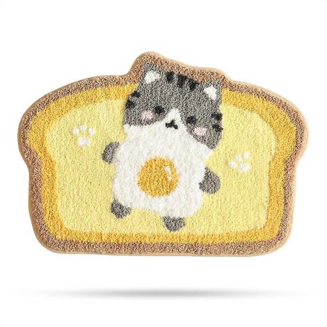 Tapis de bain mignon et antidérapant, tapis de douche doux, tapis de sol en microfibre pelucheuse et absorbant, 40 x 60 cm (1/5)