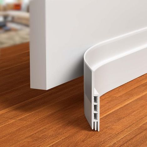 türdichtung zugluftstopper für türen 105cm x 5cm türdichtung unten, Silikon zugluftstopper für Außen-und Innentüren, schallschutz tür, weiß