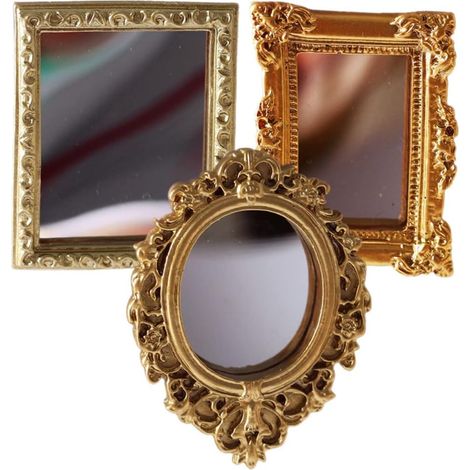 3 Pièces Miroir Miniature Décoratif Miroir Maison De Poupée Mini Ornements De pour Mini Décoration De Maison Accessoires De Bricolage Et Micro Aménagement Paysager 5.40 X 4.20 X 0.55 Cm (1/5)