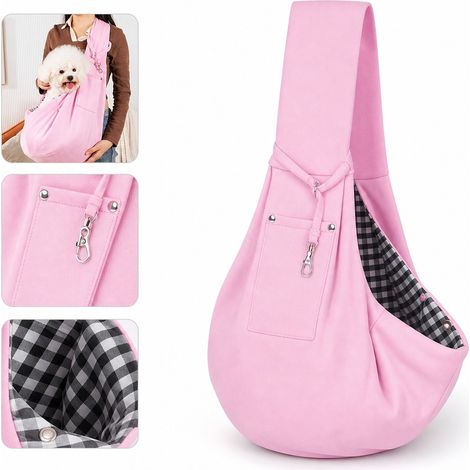 Sac de Transport Chat Chien 28 x 25 x 3 cm Polyester Rose avec Poche (1/5)