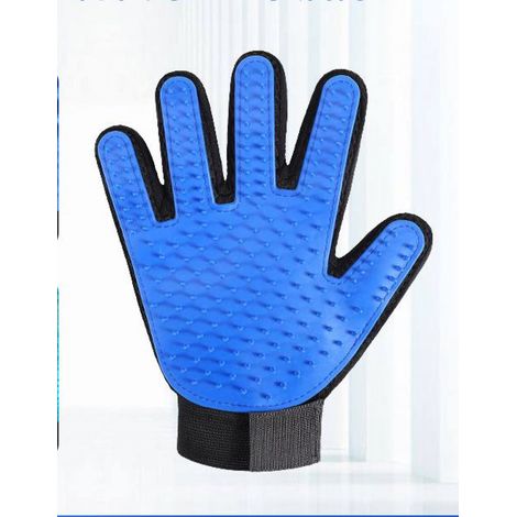 BEBUSINGOTO Guante de aseo para gatos con cepillo de masaje de silicona azul duradera (1/3)