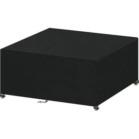 Housse Salon de Jardin 150x130x90cm 210D Oxford Noir Housse Table de Jardin Rectangulaire housse protection salon jardin Extérieur Imperméable Coupe-Vent Anti-UV Résistant Au Froid (1/5)