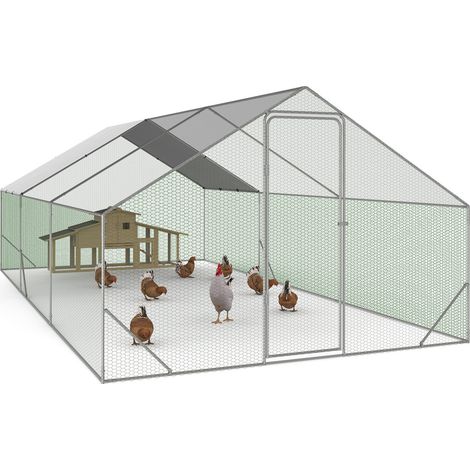 Gallinero 18 m² malla metálica 6x3 M acero galvanizado