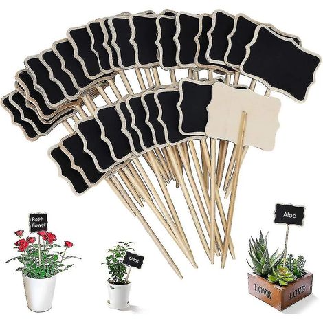 Étiquettes de plantes, étiquettes de marqueurs de jardin de type t 30 pcs plante de tableau en bois (1/3)