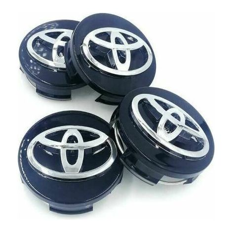 8 pièces Capuchon de moyeu central de roue Toyota 62 mm pour badge logo noir (1/4)