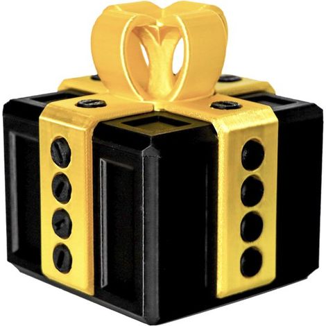 Boîte cadeau de farce avec 20 vis, 6 x 6 cm, boîte irritante imprimée en 3D pour plaisanter, cadeau humoristique et jouet fidget pour Noël et fêtes, noir (1/5)