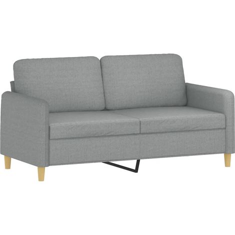 Canapé à 2 places,Sofa pour Salon,Banquette Gris clair 140 cm Tissu CFW480809 (1/5)