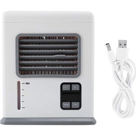 Mini climatiseur portable, mini-climatiseur, climatiseur portable avec câble d'alimentation, portable pour chambre, chambre à coucher ou bureau, blanc (1/5)