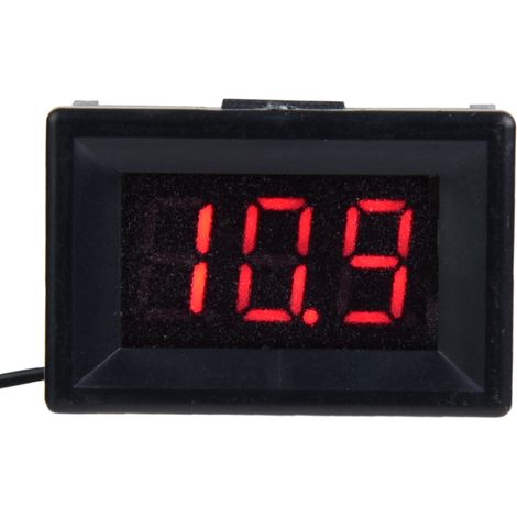 Voltmètre numérique LED 0.36 pouce, deux fils, CC 2.4-30V, affichage tension étanche (Rouge) (1/5)