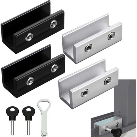 pezzi di serrature per finestre scorrevoli, serrature per porte scorrevoli, serrature per finestre a bovindo scorrevoli, blocchi per porte scorrevoli adatti a porte e finestre scorrevoli (1/4)