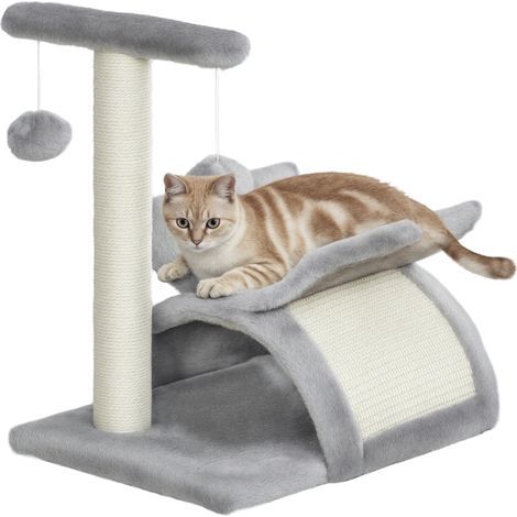 Arbre à chat pour petits chats, tour à chat avec poteau rotatif, balles de jeu, plateforme 40 x 30 x 43 cm, gris (1/5)