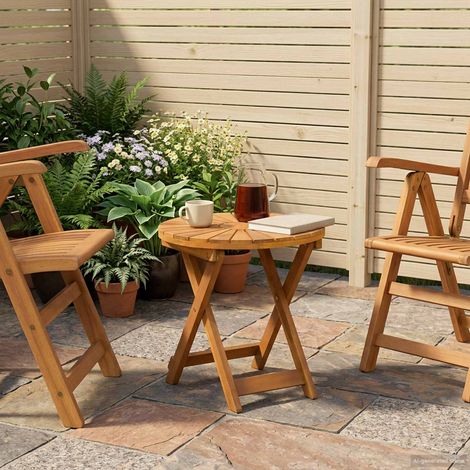 Tavolo da bistrot Naturale Ø45 x 45 cm Legno di Acacia Massello vidaXL (1/4)
