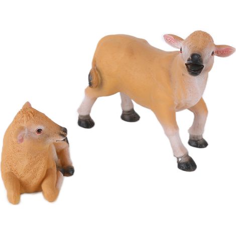 Figurines de Vache en Résine Peintes à la Main - Décoration d'Extérieur pour Jardin, Terrasse ou Porche - Taille Moyenne (1/5)