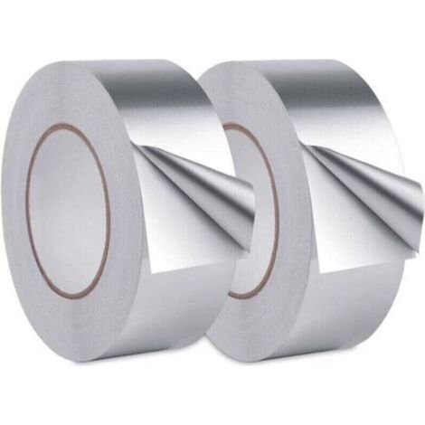 Ruban Adhésif Aluminium,Aluminium Bande d'étanchéité, scotch aluminium etanche, Pour cuisine, salle de bain, électricien, surface métallique, 20m30mm (2 rouleaux, argent) (1/4)