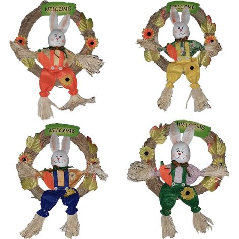 Decorazioni pasquali Ghirlanda fuoriporta coniglio peluche addobbi di pasqua da appendere casa allestire vetrine negozio (1/5)