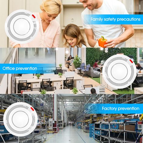 WLAN-fähiger Rauchmelder – Intelligenter Melder mit 80-dB-Alarm, kompatibel mit Tuya/Smart Life, für Zuhause und Büro (1/4)
