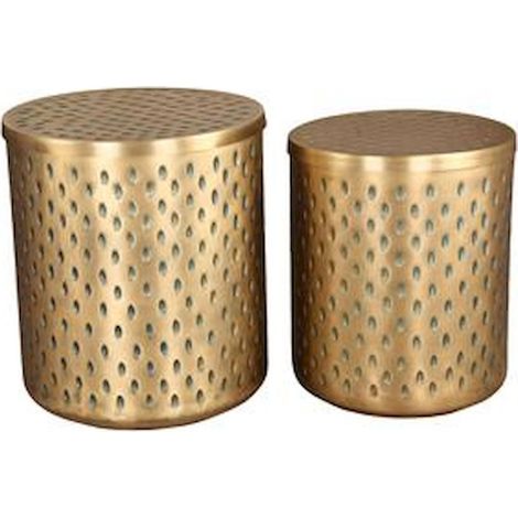 Table d'appoint dorée élégante pour salon chic - Doré métallique éclatant