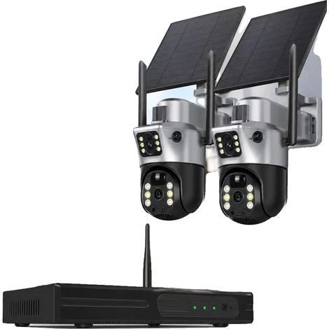 Système de Caméra de Surveillance, Double Objectif, Surveillance à Distance, Caméra 2 pièces NVR 16CH, Prise EU 100V-240V (1/5)