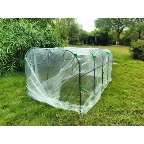 Housse de Protection Hivernale pour Plantes 250x80x80cm, Serre de Jardin Mini Tunnel, Abri Thermique Anti-Gel pour Fleurs et Légumes, Structure Robuste en PE avec Fermetures Éclair (1/2)