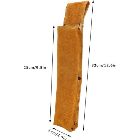 Sac banane en cuir épais, sac banane robuste pour travaux en altitude, sac à outils de soudeur résistant aux brûlures et à l'usure pour baguettes de soudage (1/5)