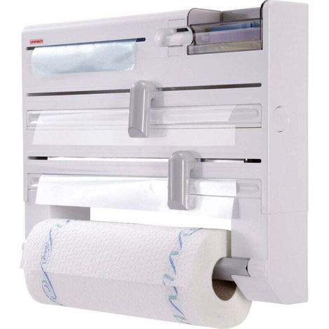 Porta asciugamani di carta, Parat Bianco/Grigio, Porta asciugamani di carta da parete, Bianco