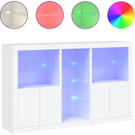 Maison Exclusive - Aparador con luces LED blanco 162x37x100 cm (1/5)
