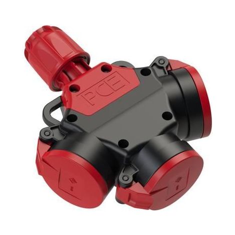 PCE Modello adattatore tri-uso nero rosso IP44