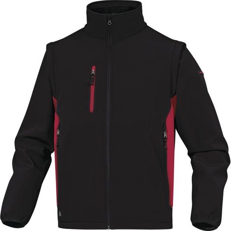 2-in-1 wind- und wasserdichte Softshell-Arbeitsjacke mit abnehmbaren Ärmeln – MYSEN2 Delta Plus M schwarz/rot