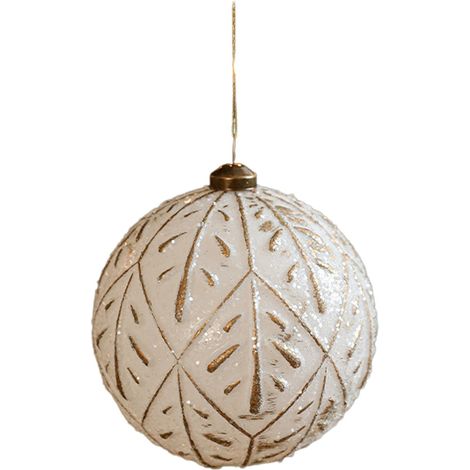 Boules De Noël - En Plastique Incassable - Blanc - Pour Arbre De Noël Et Décoration Festive - Lot De 1