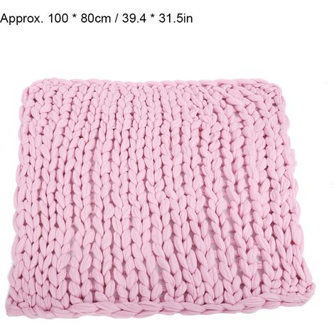 Couverture tissée en polyester uni, plaid, accessoire de canapé, fond, rose (1/4)