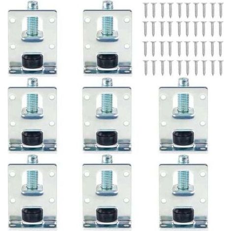 8 Pièces Niveleurs Meubles Réglables pour Armoires, Pieds de Nivellement Robustes, Niveleurs Meubles Robustes, Pied Meuble Reglable pour Tables, étagères, Placards, établi (1/4)