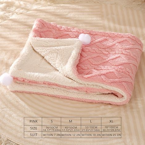 Couverture épaisse en flanelle double face pour chat, jeté chaud pour animaux de compagnie avec balles amusantes - Tapis de couchage durable et résistant aux griffures pour chien (1/5)